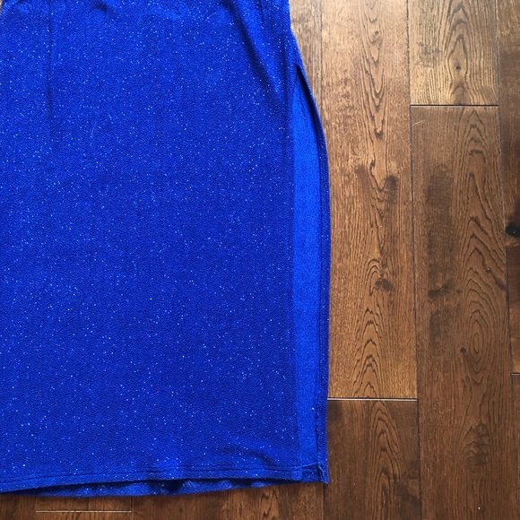 Beautiful blue sparkly halter maxi dress - Picture 3 of 5